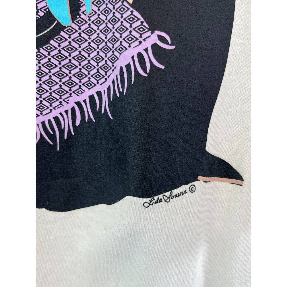 Lida Souers T-Shirt Adult L Southwestern Art to Wear Vintage Ivory 100% Cotton - Picture 3 of 11